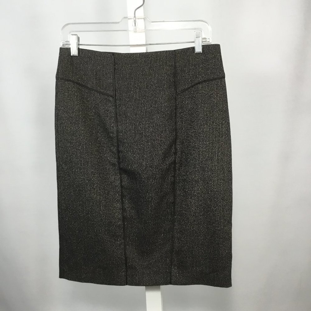 Le Chateau Tweed Skirt with Leather (nearly new)